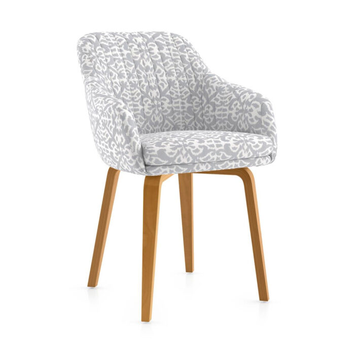 صندلی اپن مدل ماهلین لمسه ای پایه چوبی